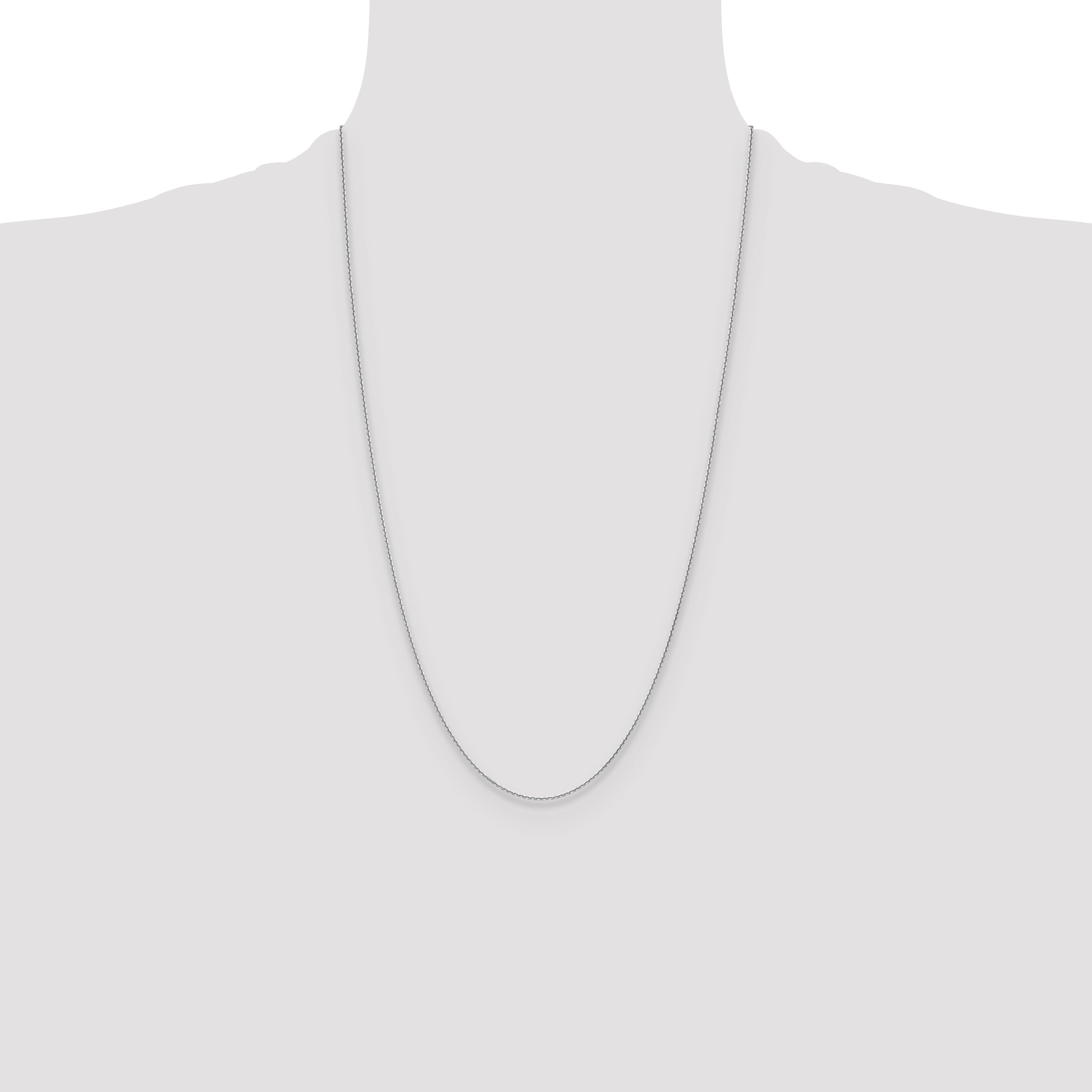 14k White Gold 1.2mm D/C Cable Chain