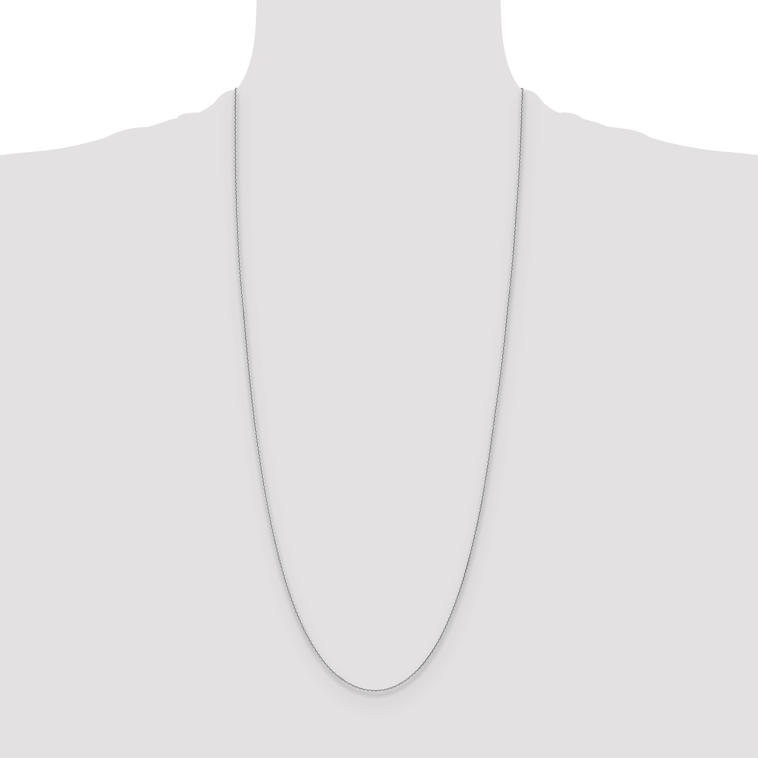 14k White Gold 1.2mm D/C Cable Chain