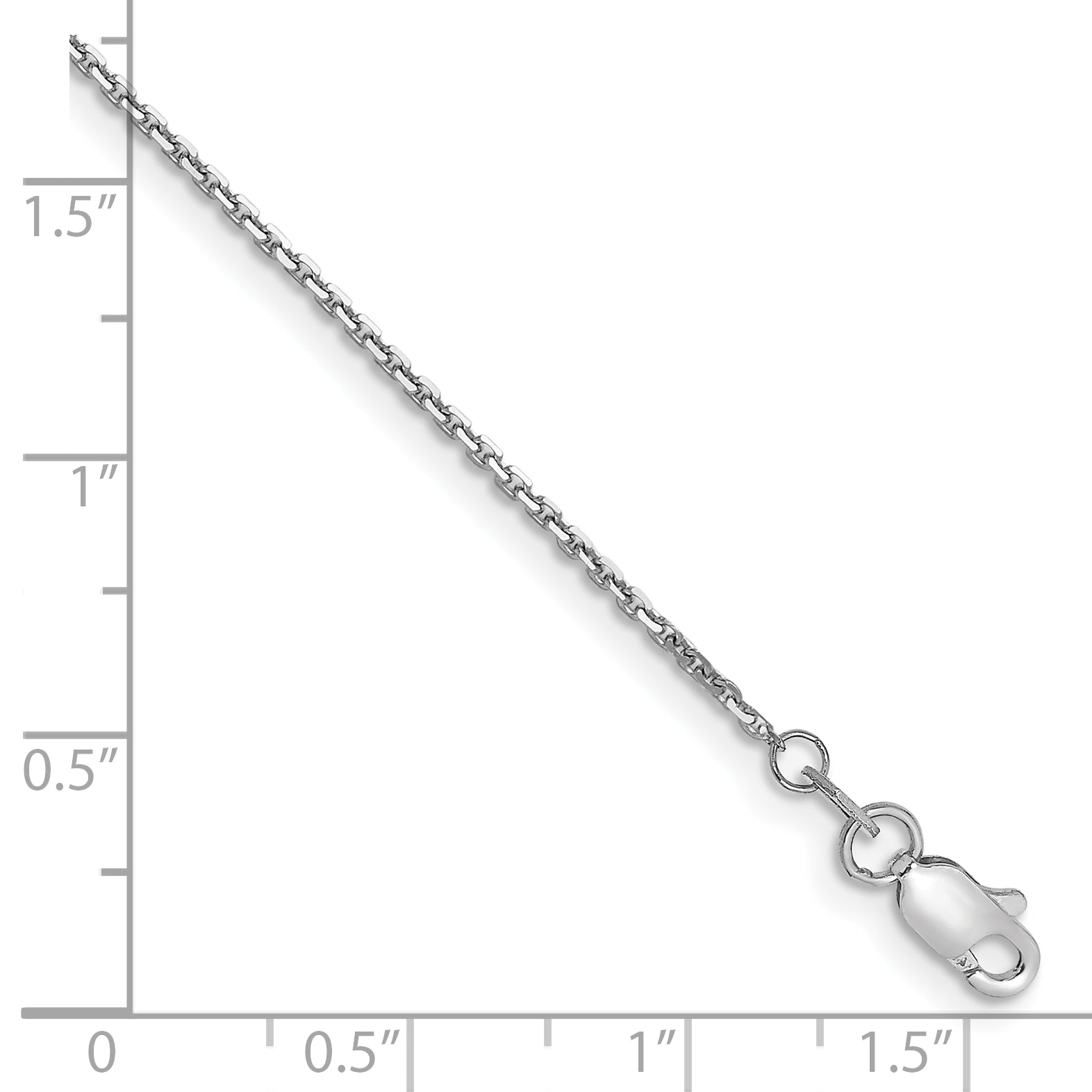 14k White Gold 1.2mm D/C Cable Chain
