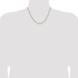 14k Yellow Gold with Rhodium 1.4mm Singapore Chain
