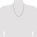 14k Yellow Gold with Rhodium 1.4mm Singapore Chain