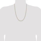14k Yellow Gold with Rhodium 1.4mm Singapore Chain
