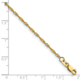 14k Yellow Gold with Rhodium 1.65mm Singapore Chain