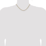 14k Yellow Gold with Rhodium 1.65mm Singapore Chain