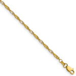 14k Yellow Gold with Rhodium 1.9mm Singapore Chain