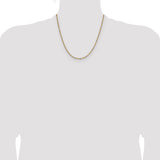 14k Yellow Gold with Rhodium 1.9mm Singapore Chain
