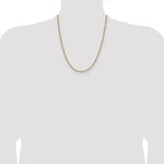 14k Yellow Gold with Rhodium 1.9mm Singapore Chain