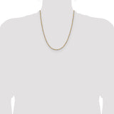 14k Yellow Gold with Rhodium 1.9mm Singapore Chain