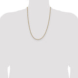 14k Yellow Gold with Rhodium 1.9mm Singapore Chain