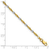 14k Yellow Gold with Rhodium 1.9mm Singapore Chain