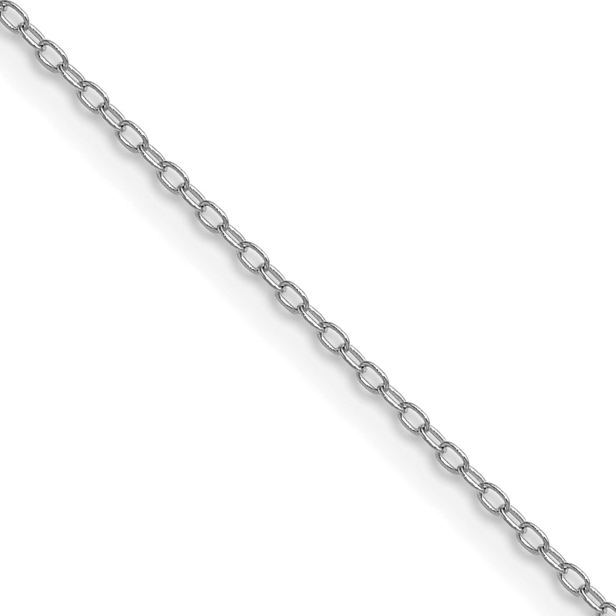 14k White Gold .8mm Forzantine Cable Chain