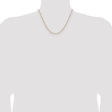 14k 2.1mm Solid Beveled Paperclip Chain