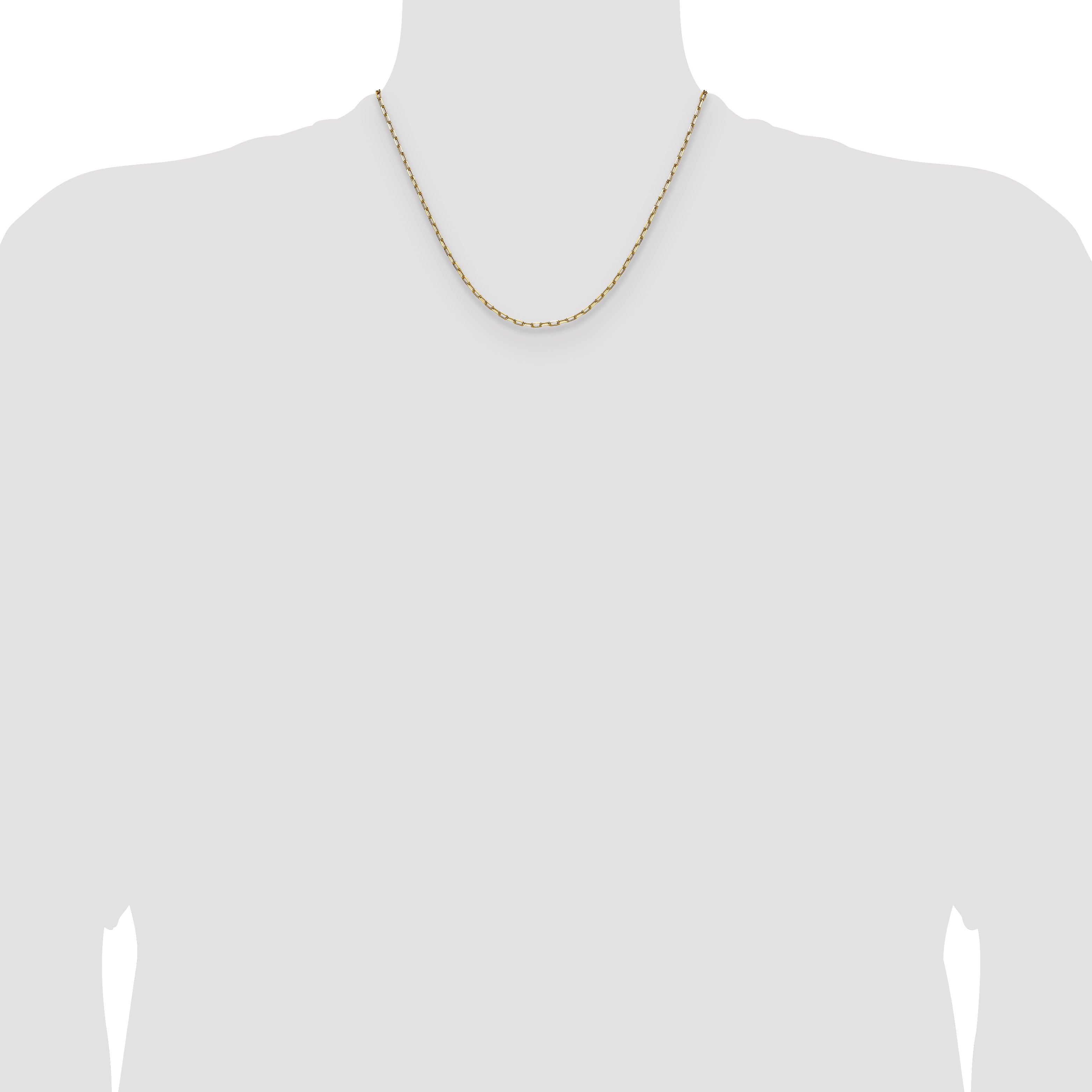 14k 2.1mm Solid Beveled Paperclip Chain