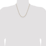 14k 2.1mm Solid Beveled Paperclip Chain