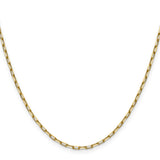 14k 2.1mm Solid Beveled Paperclip Chain
