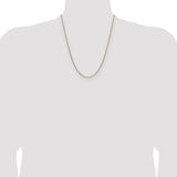 14k 2.1mm Solid Beveled Paperclip Chain