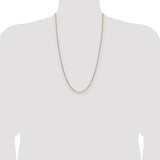 14k 2.1mm Solid Beveled Paperclip Chain