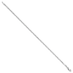 14k White Gold 2.1mm Solid Beveled Paperclip Chain