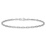 14k White Gold 2.1mm Solid Beveled Paperclip Chain