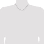 14k White Gold 2.1mm Solid Beveled Paperclip Chain