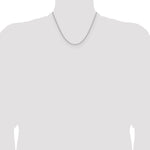 14k White Gold 2.1mm Solid Beveled Paperclip Chain