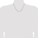 14k White Gold 2.1mm Solid Beveled Paperclip Chain