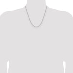 14k White Gold 2.1mm Solid Beveled Paperclip Chain