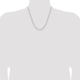 14k White Gold 2.1mm Solid Beveled Paperclip Chain