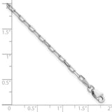 14k White Gold 2.1mm Solid Beveled Paperclip Chain