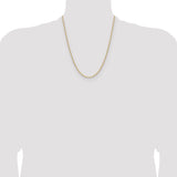 14k 3.0mm Solid Beveled Paperclip Chain