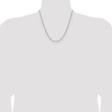14k White Gold 3.0mm Solid Beveled Paperclip Chain