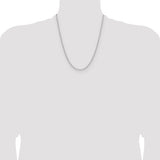 14k White Gold 3.0mm Solid Beveled Paperclip Chain