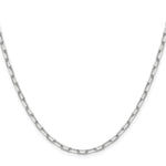 14k White Gold 3.0mm Solid Beveled Paperclip Chain
