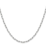 14k White Gold 3.0mm Solid Beveled Paperclip Chain