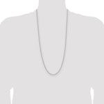 14k White Gold 3.0mm Solid Beveled Paperclip Chain