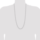 14k White Gold 3.0mm Solid Beveled Paperclip Chain