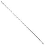 14k White Gold 3.0mm Solid Beveled Paperclip Chain