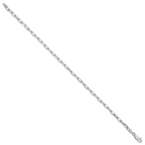 14k White Gold 3.0mm Solid Beveled Paperclip Chain