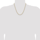 14k 3.5mm Solid Beveled Paperclip Chain