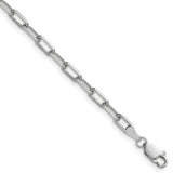 14k White Gold 3.5mm Solid Beveled Paperclip Chain