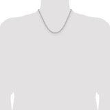 14k White Gold 3.5mm Solid Beveled Paperclip Chain