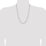 14k White Gold 3.5mm Solid Beveled Paperclip Chain