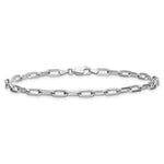 14k White Gold 3.5mm Solid Beveled Paperclip Chain