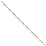 14k White Gold 3.5mm Solid Beveled Paperclip Chain