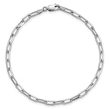 14k White Gold 3.5mm Solid Beveled Paperclip Chain