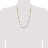 14k 3.25mm D/C French Link Chain