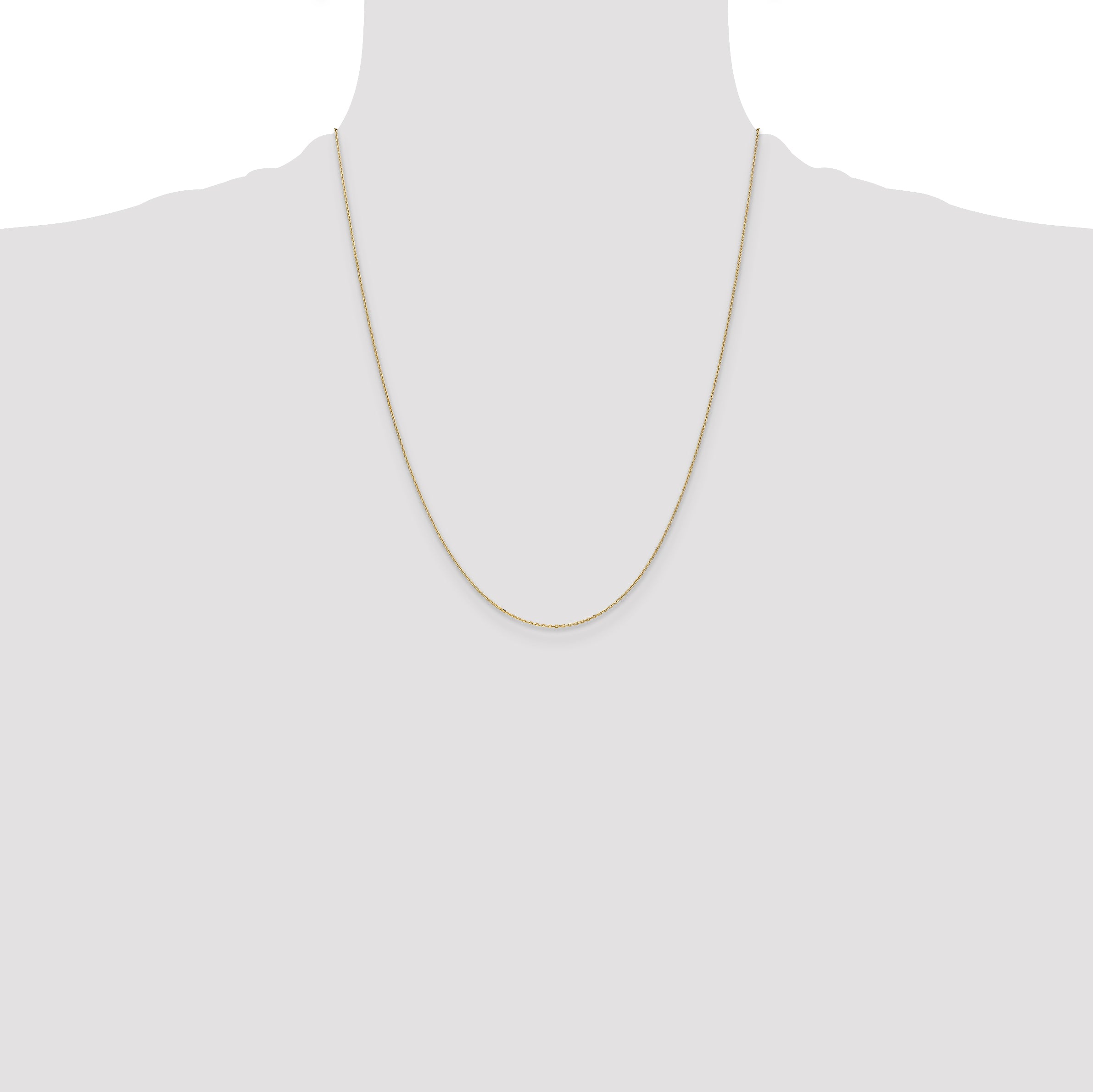 14k .8mm D/C Cable with Spring Ring Clasp Chain