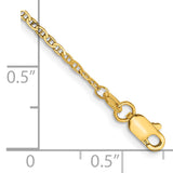 14k 1.5mm Lightweight Flat Anchor Link Chain Anklet
