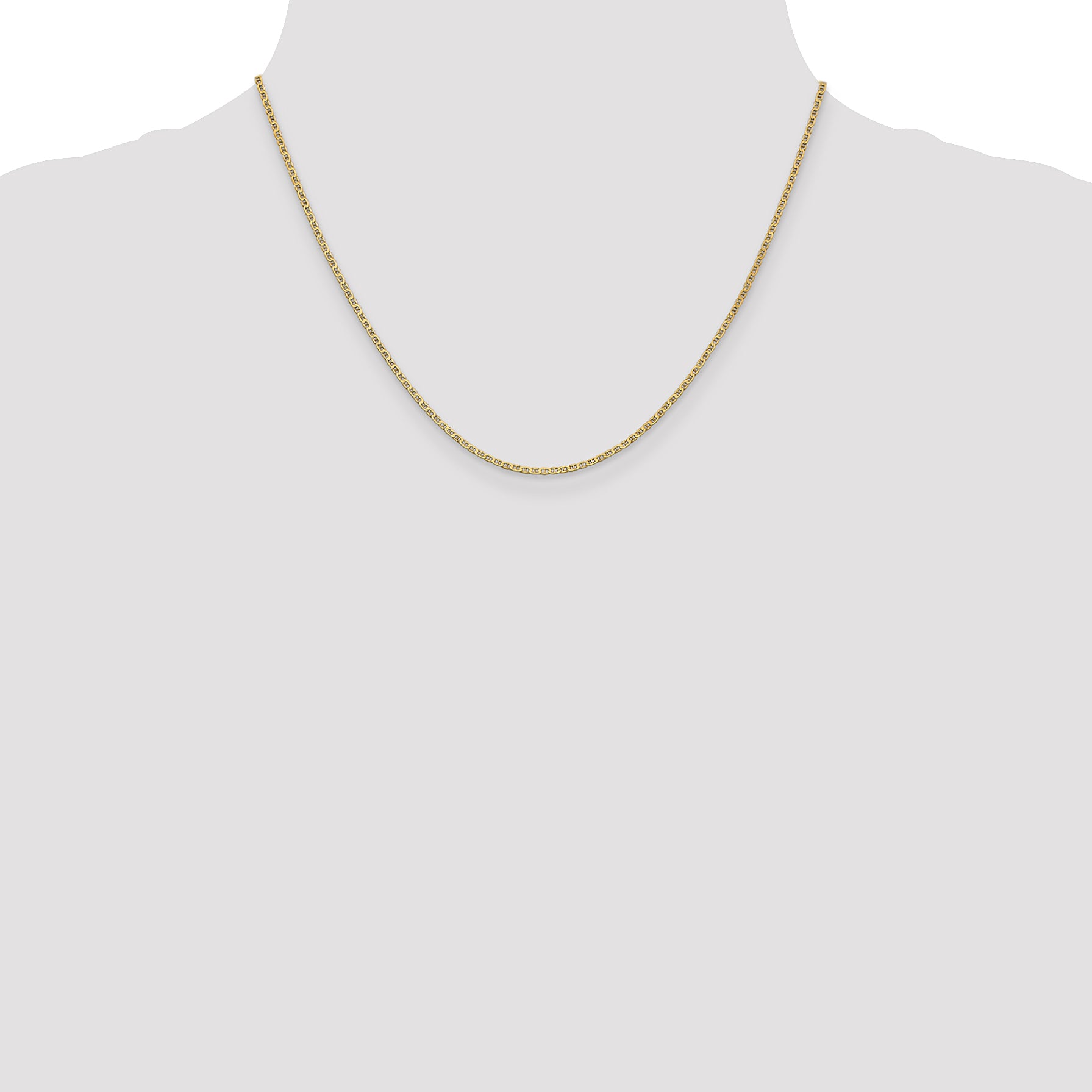 14k 1.5mm Lightweight Flat Anchor Link Pendant Chain