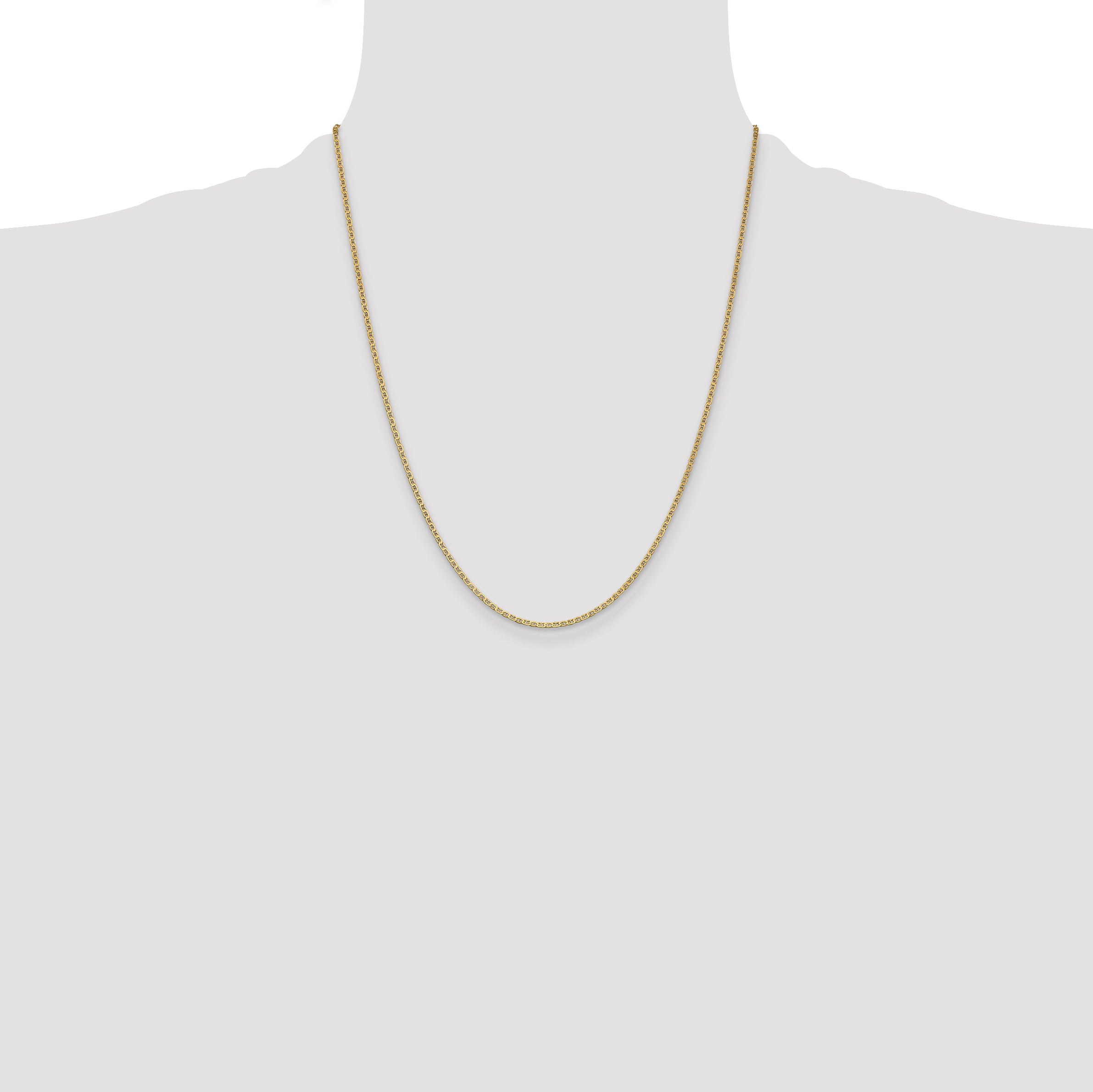 14k 1.5mm Lightweight Flat Anchor Link Pendant Chain